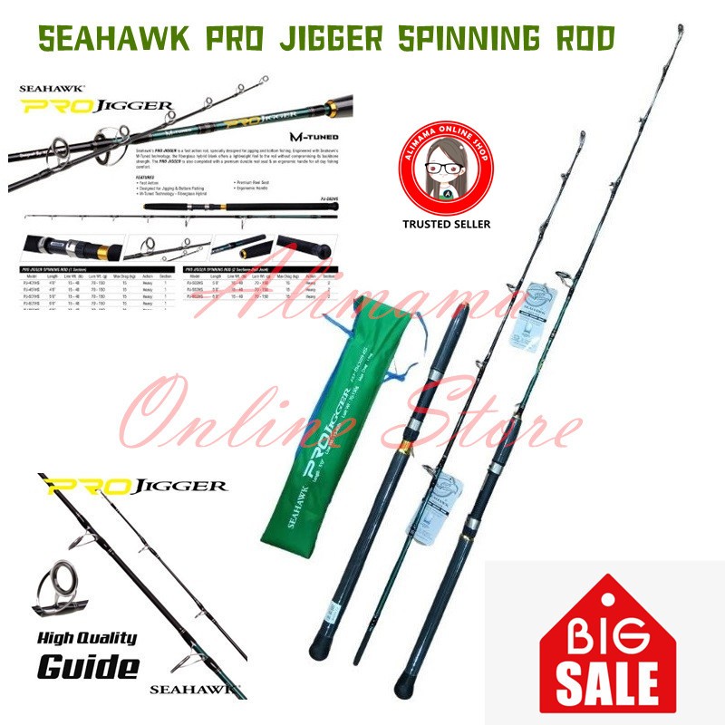 SEAHAWK PRO JIGGER SPINNING ROD MAX 15KG JIGGING / BOTTOM PANCING ...