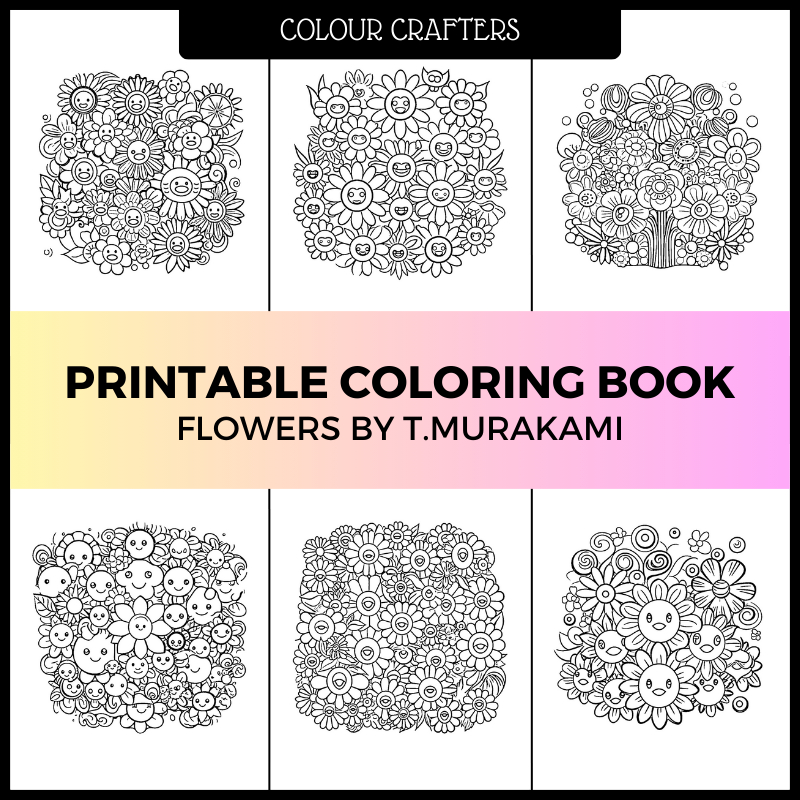 [PDF] FLOWERS BY T.MURAKAMI (20 DESIGNS) - STRESS RELIEF PRINTABLE ...