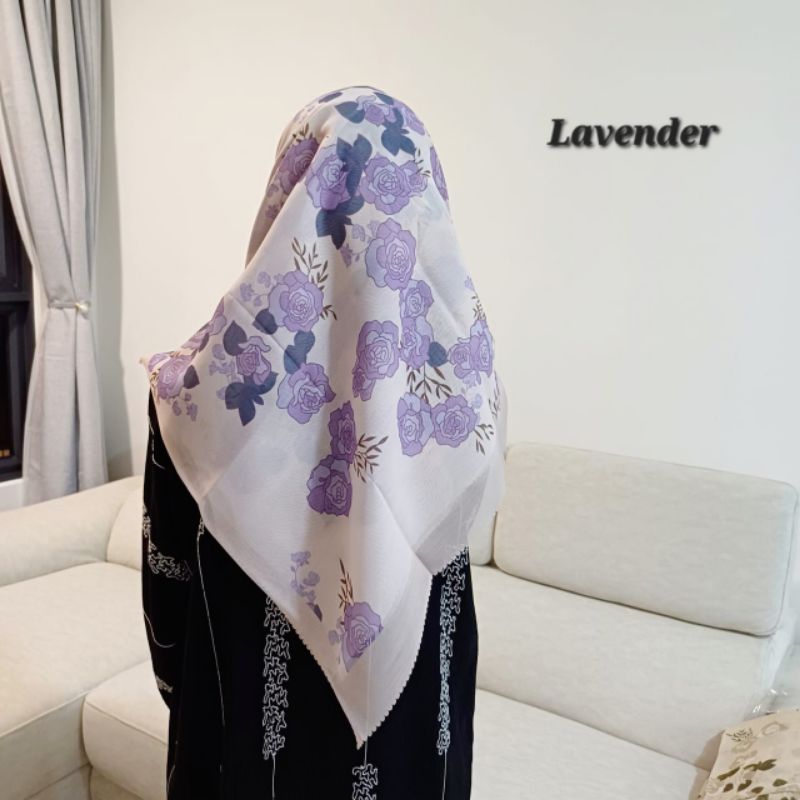 Tudung Bawal Cotton Voile Premium Laser Cut Corak Printed Monogram ...