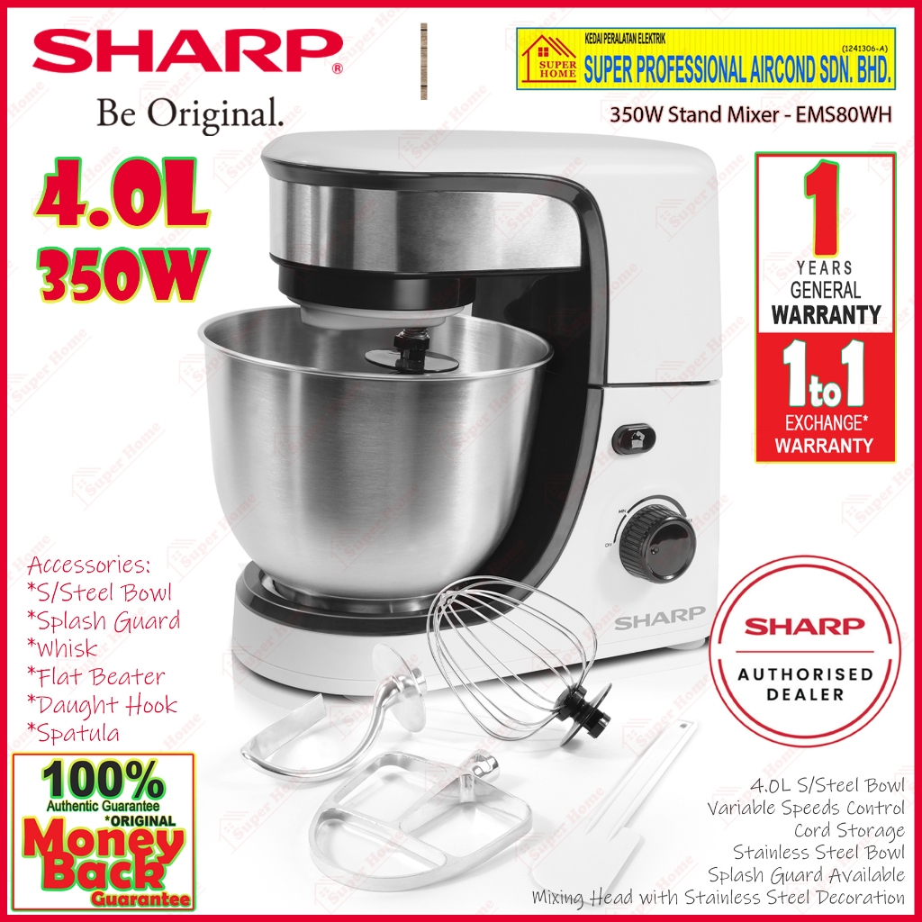 Sharp Stand Mixer EMS80WH Electric Stand Mixer Shopee Malaysia