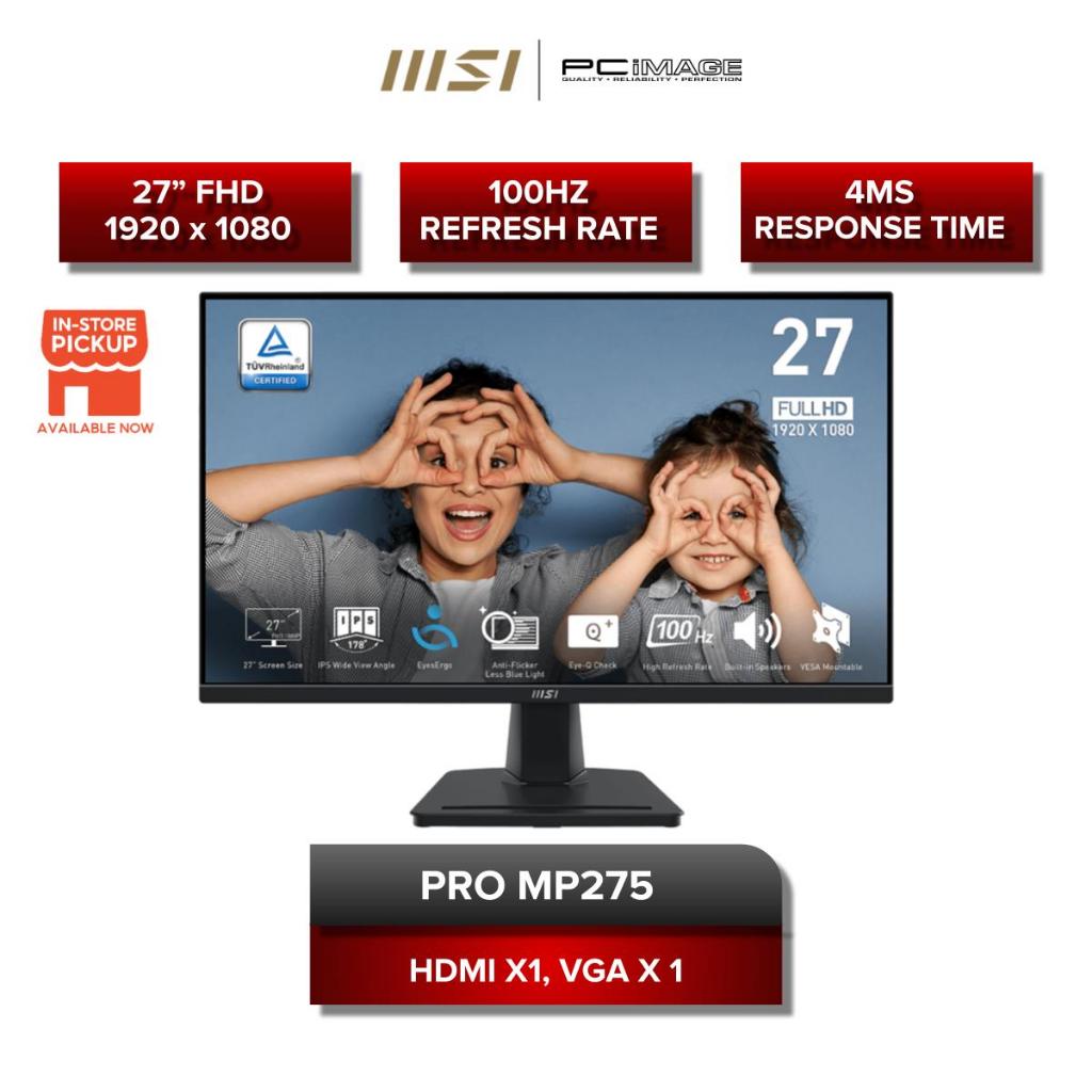 MSI PRO MP275 MONITOR | 27" 1920x1080 | 1MS | FHD |100HZ | IPS | 3YW ...