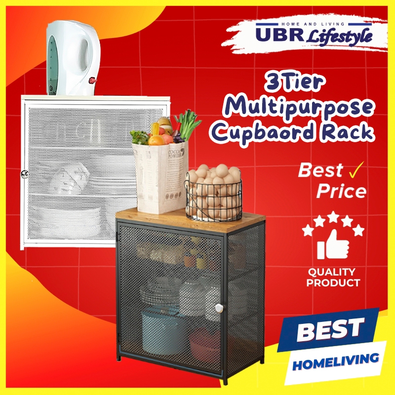 (READY STOCK) 3 tier Multipurpose Cupboard Kitchen Storage