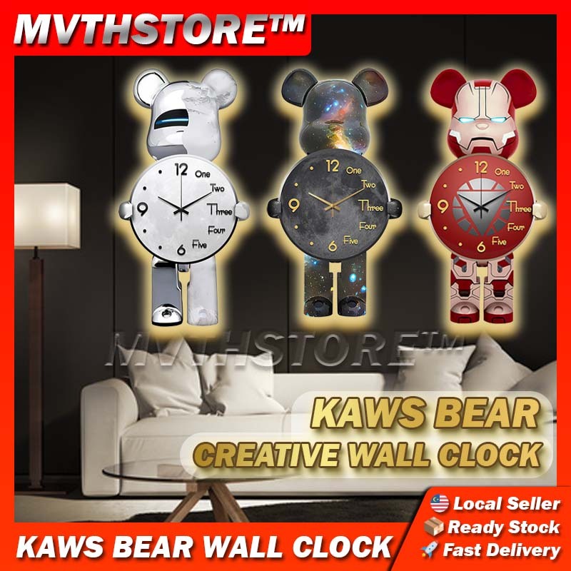 Violen Bear LED Light Wall Clock Modern Style Bear Design Decorative ...