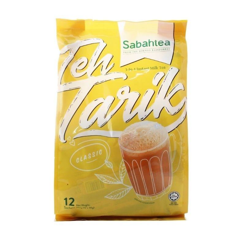 [TKM] Sabah tea 3-in-1 Instant Milk Tea Classic (12's x 30g) | Shopee ...