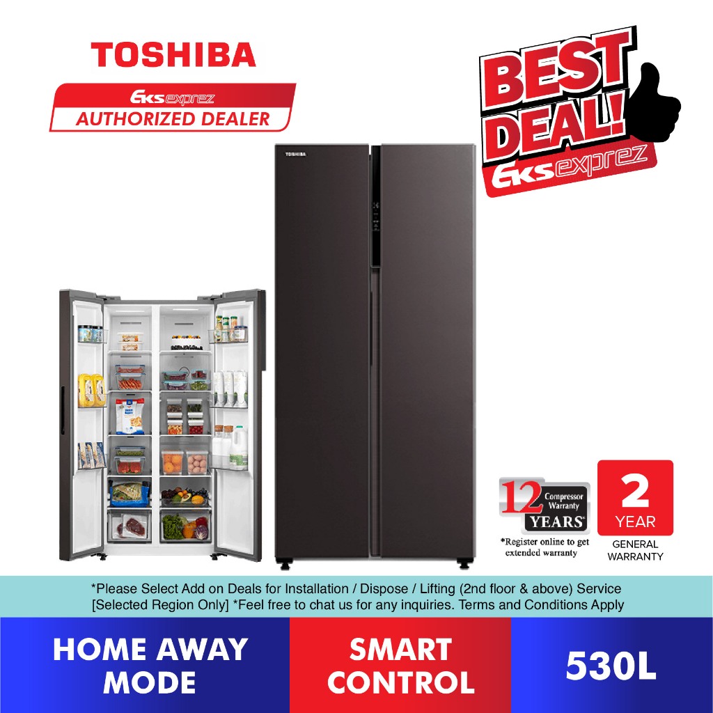 Toshiba Side by Side Inverter Fridge 530L GRRS600WIPMY(37