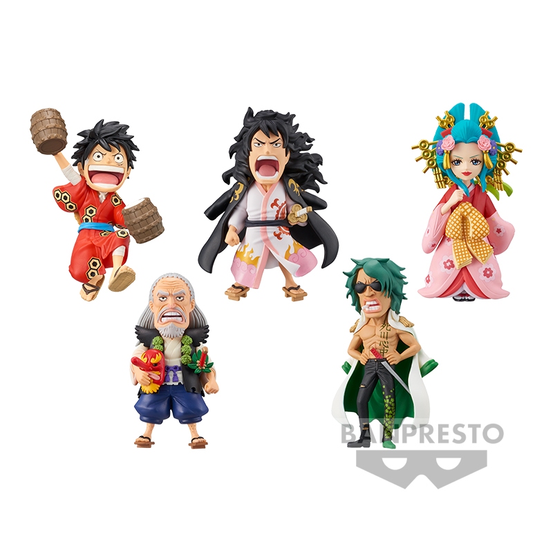 Banpresto Wcf One Piece Wanokuni Kanketsuhen Luffy Momonosuke Aramaki Hiyori Sukiyaki World