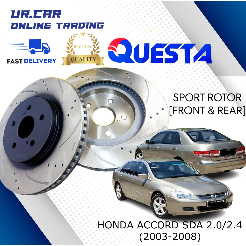 QUESTA HONDA ACCORD SDA (2003 - 2008) BRAKE DISC ROTOR DRILLED AND ...