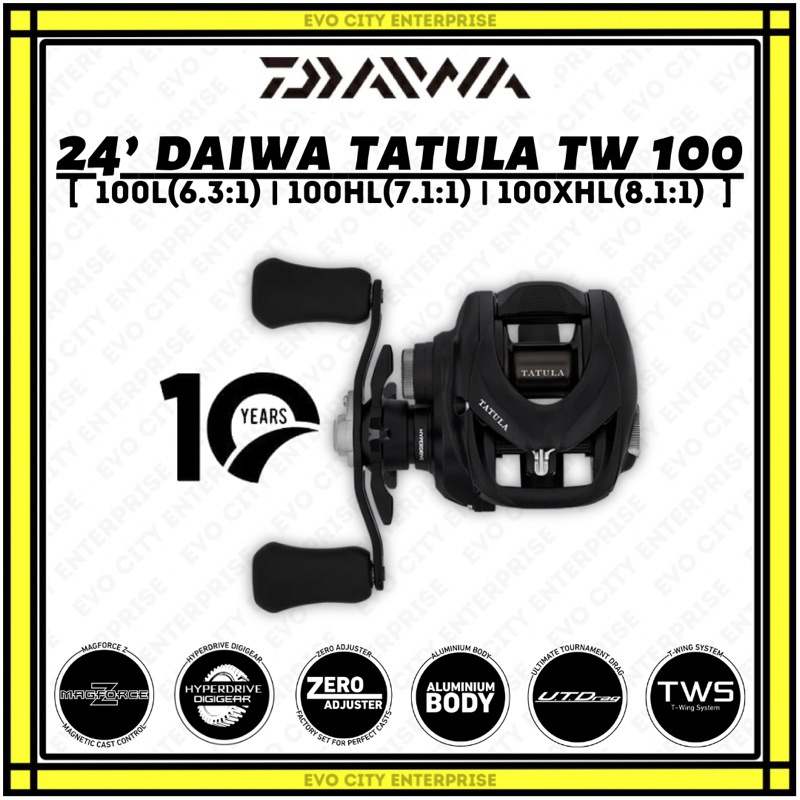 2024 Daiwa Tatula TW 100L / 100HL / 100XHL Baitcasting Reel