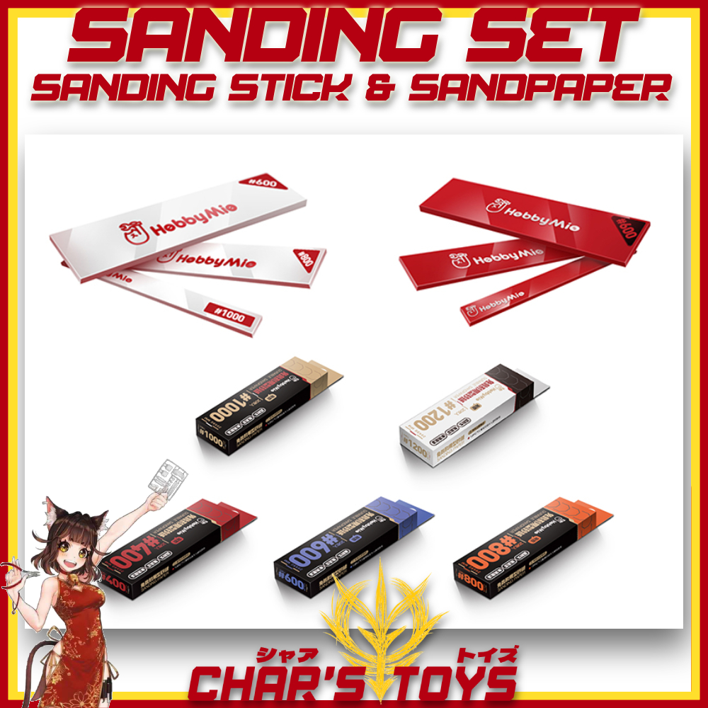 HOBBYMIO SANDING STICK SET/ 20PCS SELF ADHESIVE SANDPAPER FOR HOBBY