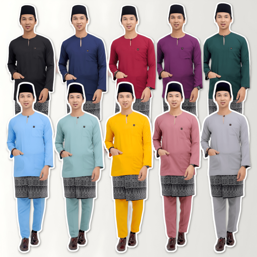 Baju Melayu Teluk Belanga Baju Melayu Slim fit Baju Melayu Raya 2024 Baju Melayu Lelaki Dewasa