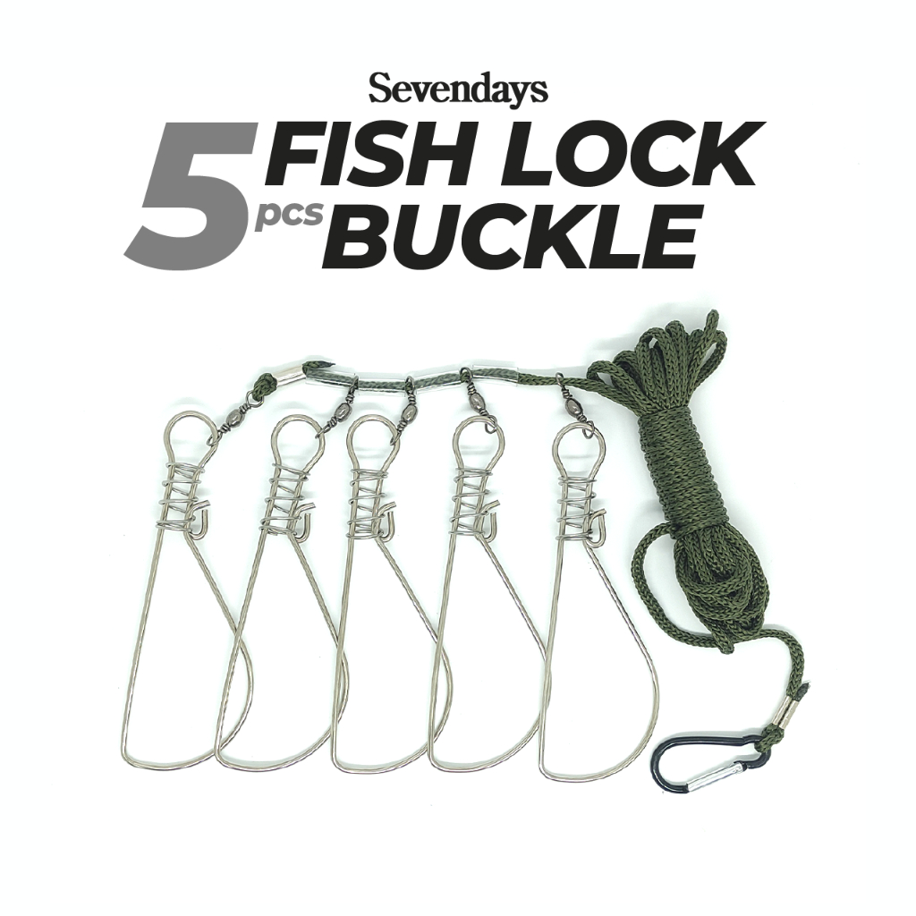 5pcs Fish Lock Buckle 14cm 5M Tali Gari Ikan Hidup Kayak Fishing ...