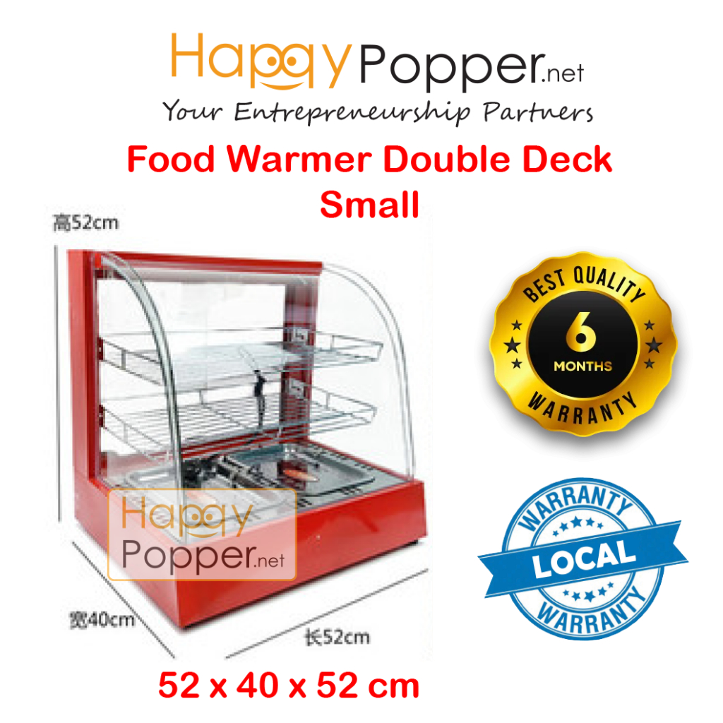 Happypopper Commercial Food Warmer Display Showcase 3 Layer Double Deck ...