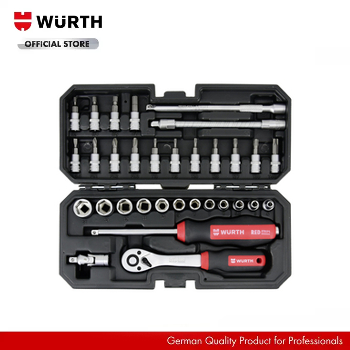 Wurth 1/4 Hex Socket Wrench Set Red Stripe (32 Pcs) Shopee Malaysia