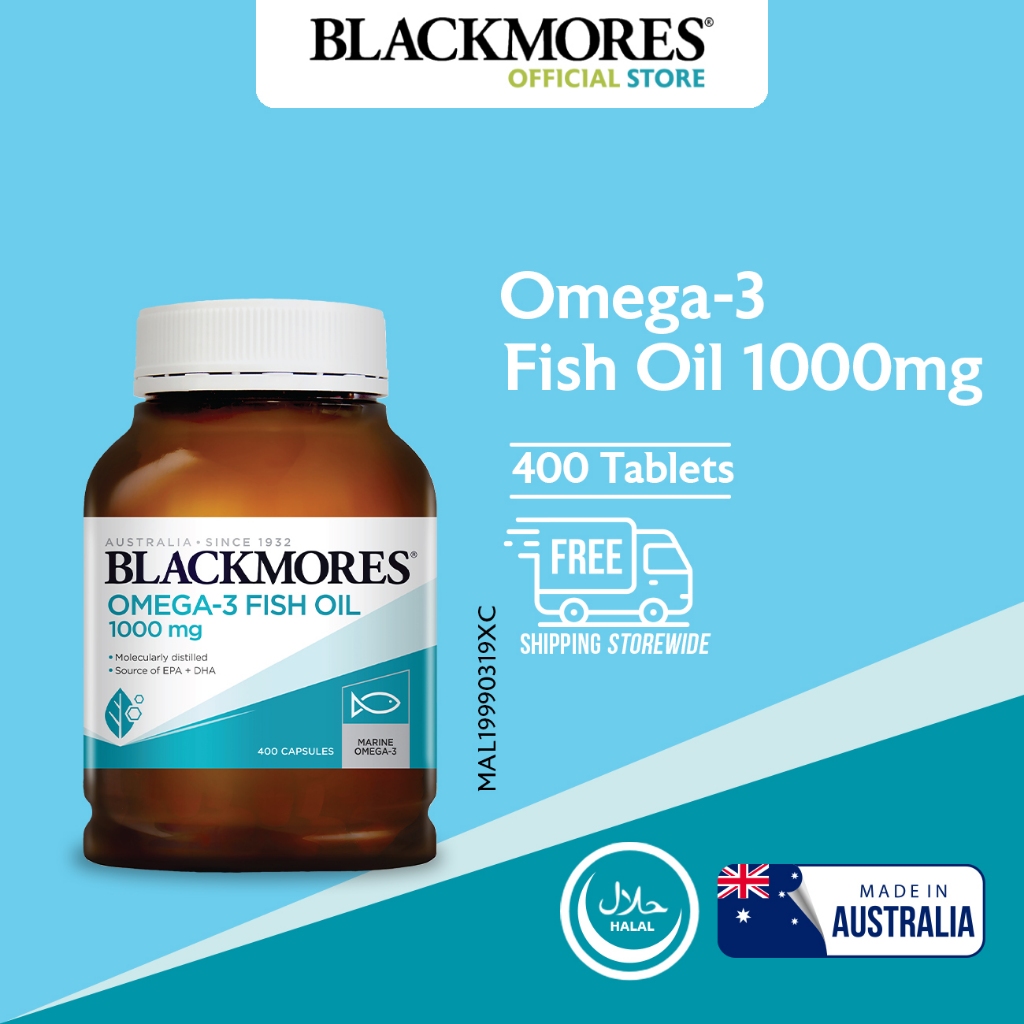 Blackmores Omega3 Fish Oil 1000mg 400s Tub Supports Healthy Heart