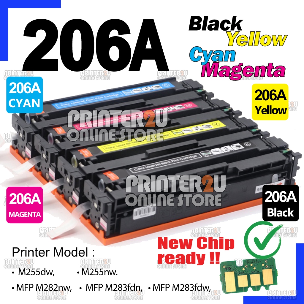 Black and Color 206A W2110A H*206A Compatible to H* Color Laserjet Pro ...