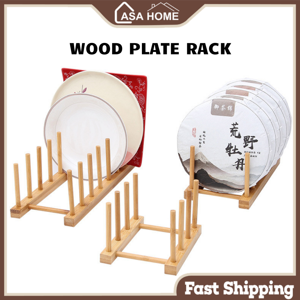 CASA Wooden Dish Rack Dish Drainer Bamboo Rack Rak Pinggan Wooden Rack ...