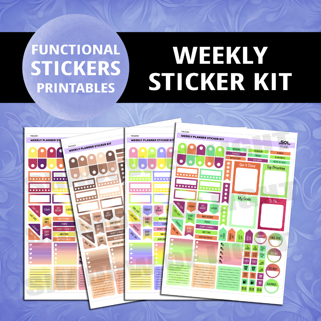 Printable Weekly Planner Sticker Kit | Functional Sticker | Planner ...