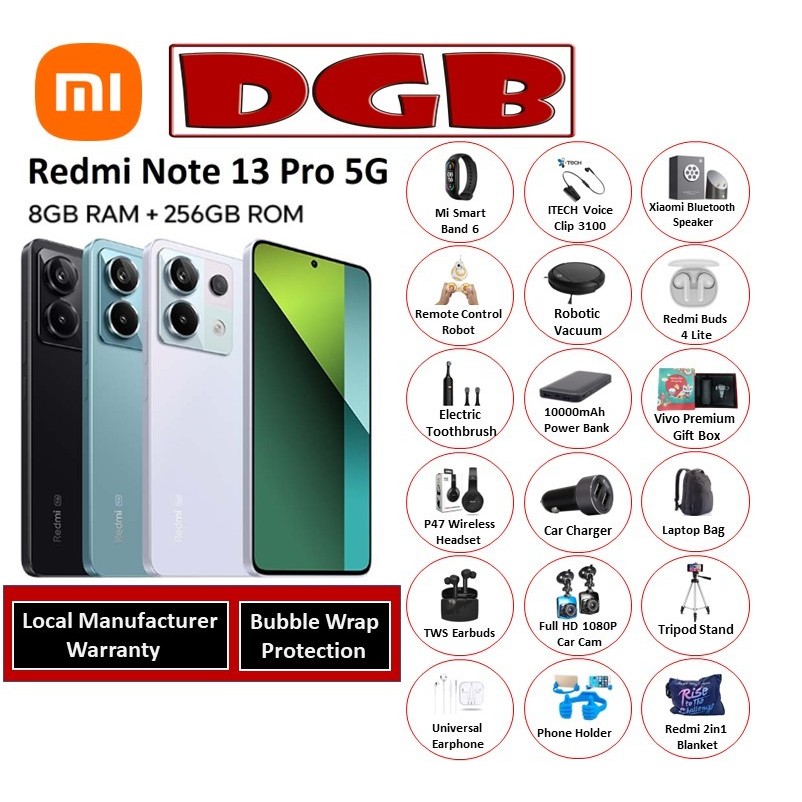 Xiaomi Redmi Note 13 Pro 5G 8GB Ram+256GB Rom | Triple 200MP Camera ...