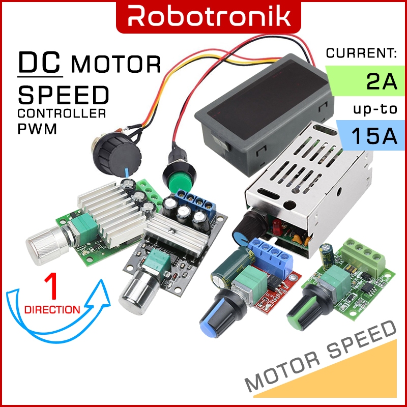 DC Brush Motor Speed Controller PWM (up-to 15A) Dimmer, Geared Gear ...