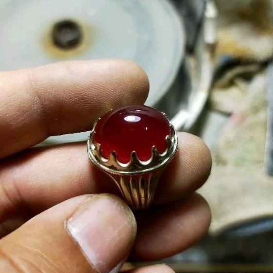 Cincin Batu Akik Carnelian Merah Shopee Malaysia