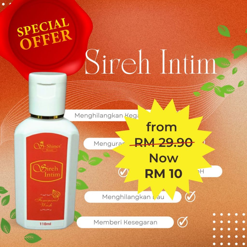 Pencuci Wanita Sireh Kacip Fatimah Feminine Wash SSHINES BEAUTY (100ml