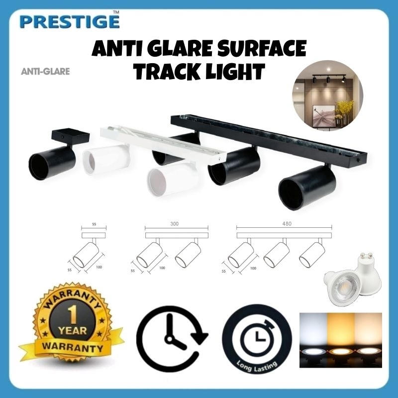 ANTI GLARE LED Track Light Lampu Track Lighting with GU10 Bulb Spot ...