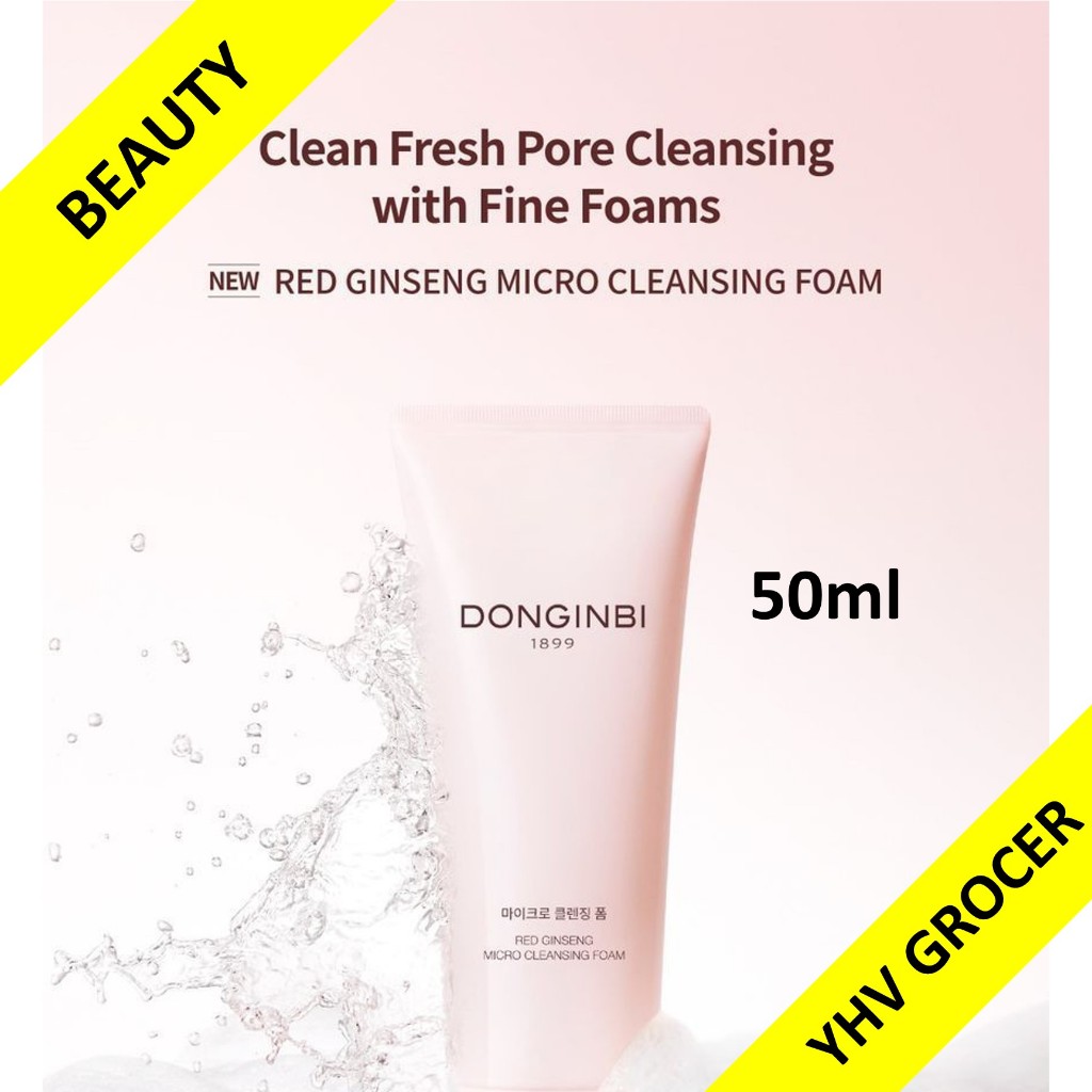 100 ORIGINAL DONGINBI 1899 RED GINSENG MICRO CLEANSING FOAM 50ml 