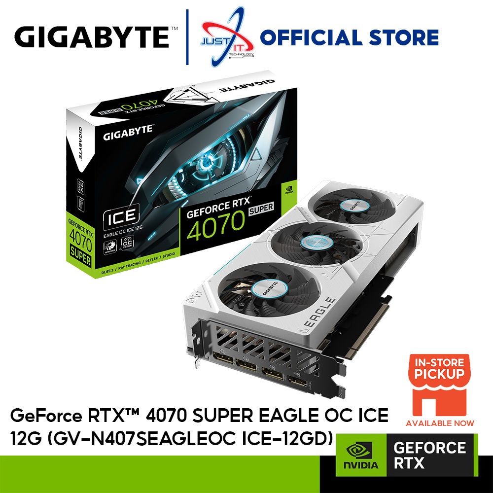 GIGABYTE GeForce RTX4070 SUPER EAGLE OC ICE 12GB DDR6X GRAPHICS CARD ...