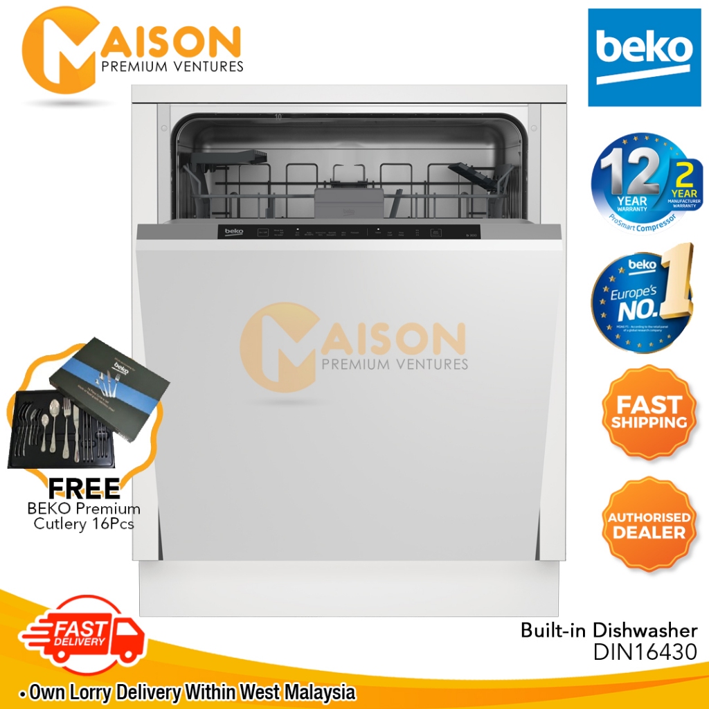 Beko din16430 integrated deals dishwasher