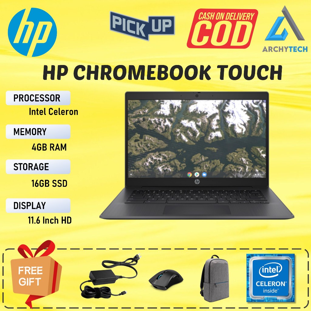 HP Chromebook 11 G6 EE Touch Laptop Intel Celeron 4GB RAM 16GB SSD 11.6
