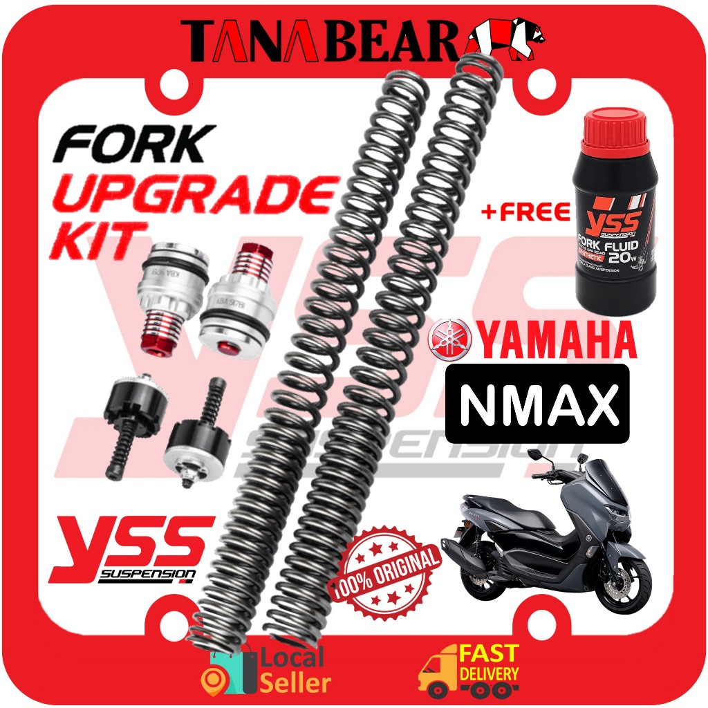 Yss Nmax Fork Upgrade Kit (full Set Adjustable Top Cap Preload) + Free 