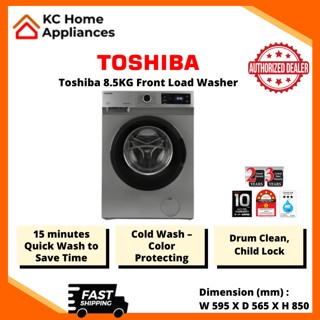 Toshiba 8.5KG Auto Washing Machine Real INVERTER TWBH95S2M(SK) 2
