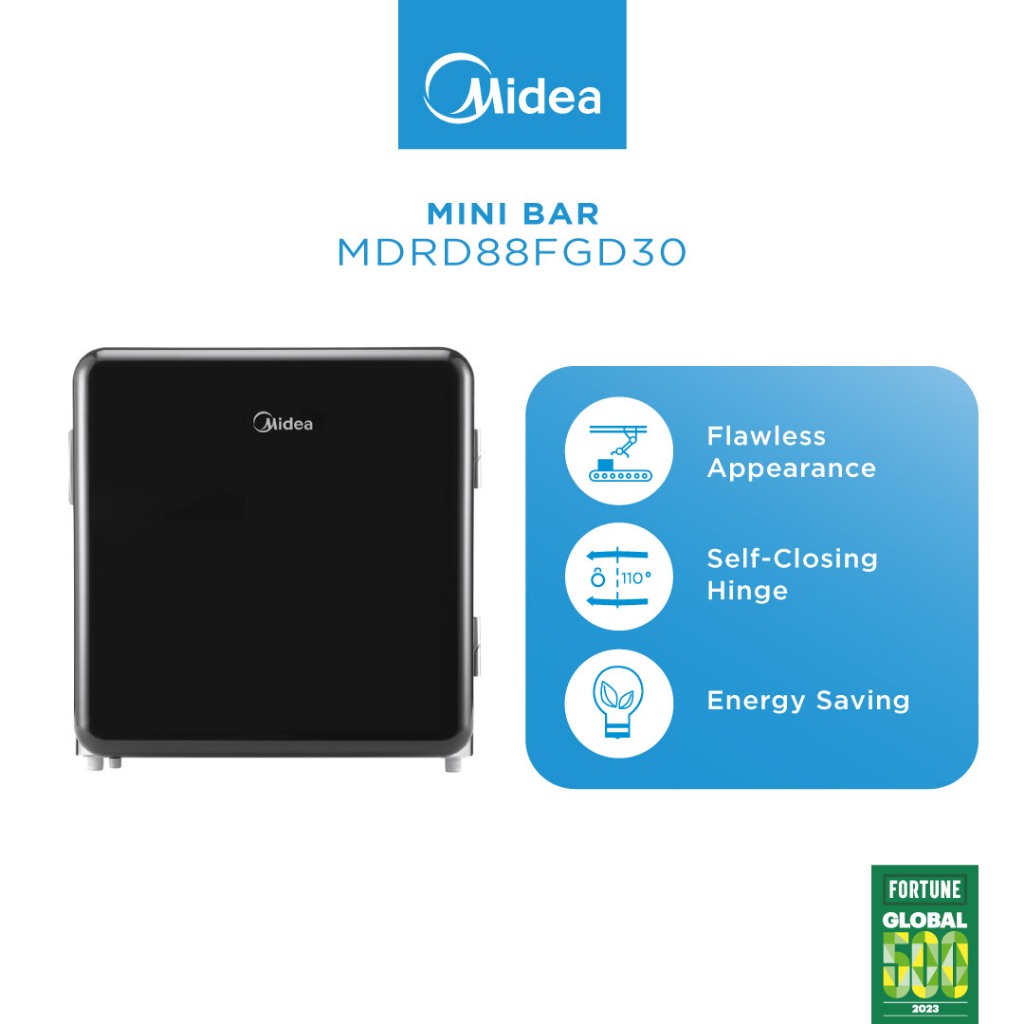 Midea MDRD88FGD30 Gross 60L Mini Bar / Refrigerator / Fridge / Peti