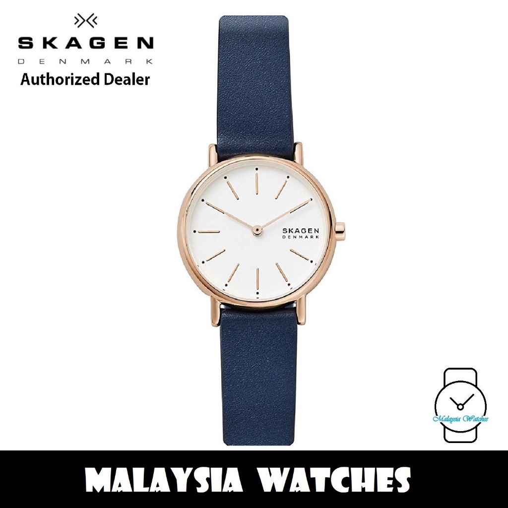 Skagen signatur blue outlet leather watch