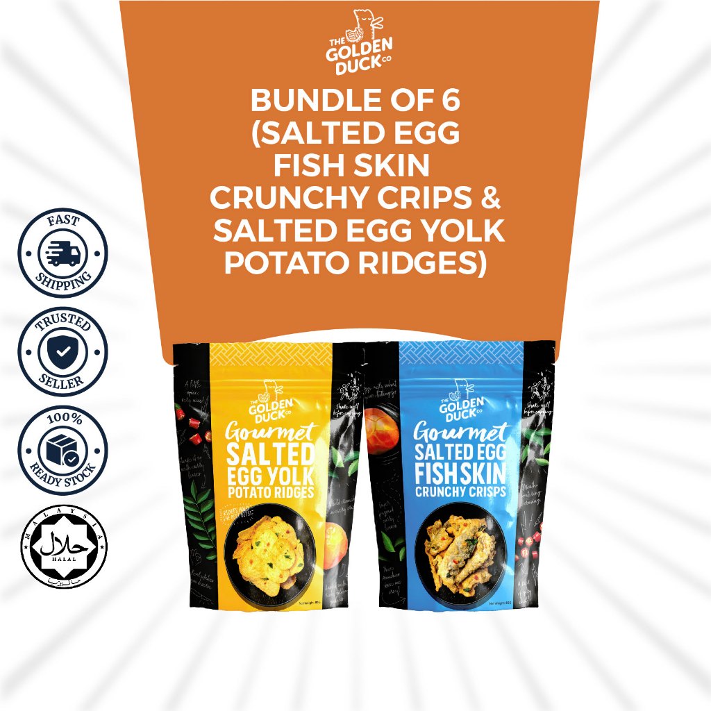 The Golden Duck Salted Egg Fish Skin + Salted Egg Potato Ridges Potato ...