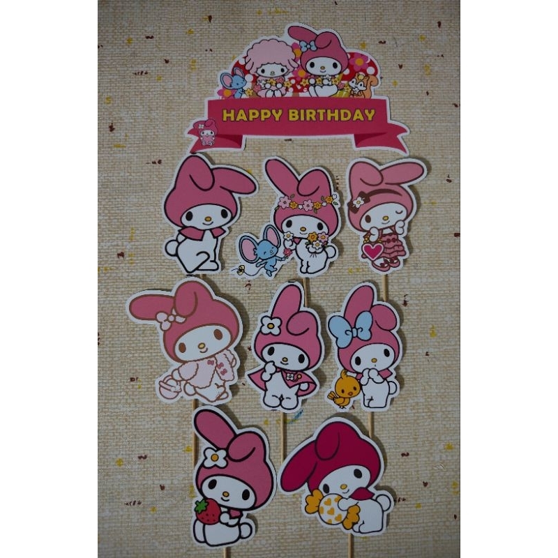 My Melody Cake Topper Free Add Name Shopee Malaysia 7867