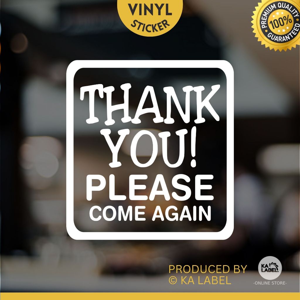 (Ready Stock) Thank You Please Come Again Sticker Home / Office / Shop ...