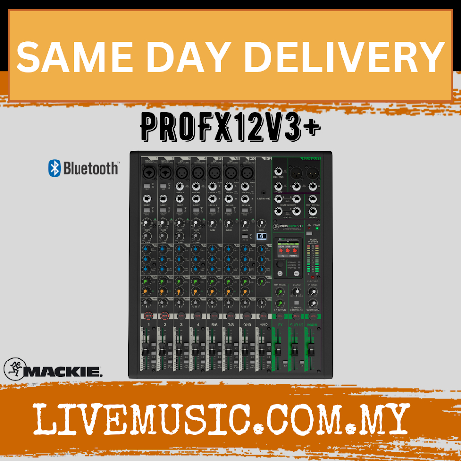 Mackie ProFX12v3 / ProFX12v3+ 12 Channel Mixer Compact USB Mixers With