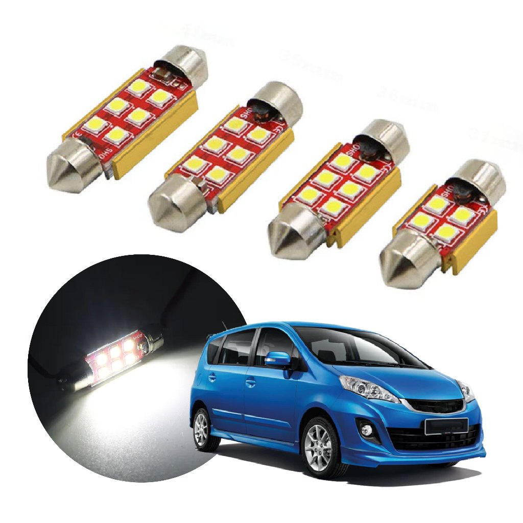 PERODUA] Alza Car LED Bulb C5W 31mm/36mm/39mm/41mm LED Interior