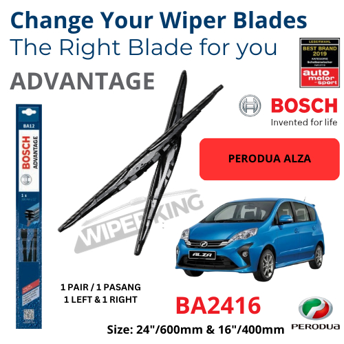 Perodua Alza Car Windscreen Windshield Wiper 24