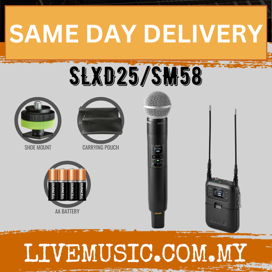 Shure Slxd25 Sm58 Portable Wireless Handheld System With Sm58 Slxd25 Sm58 Slxd25sm58