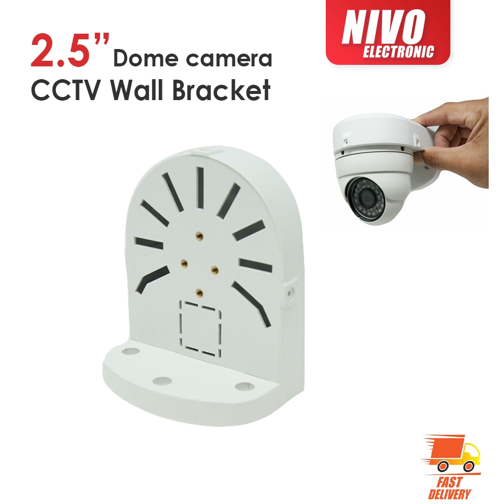 2.5" Dome Camera Wall Mount Bracket Base CCTV Stand Outdoor White Shopee Malaysia