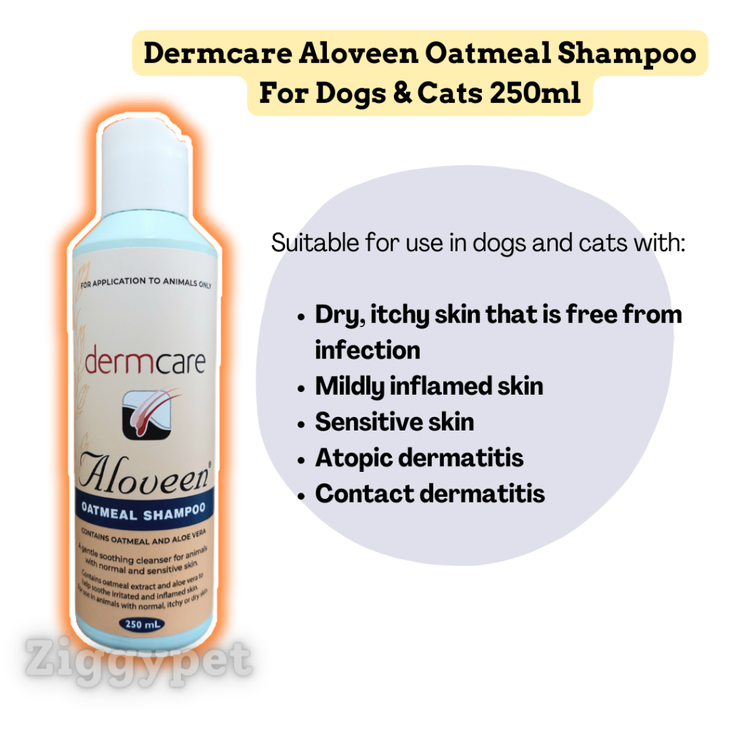 Dermcare Aloveen Oatmeal Shampoo for Dogs & Cats 250ml Shopee Malaysia