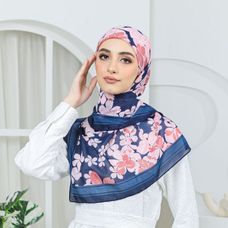 Tudung Bawal Cotton Voile Corak Abstrak Monogram Bidang 45 | Printed ...