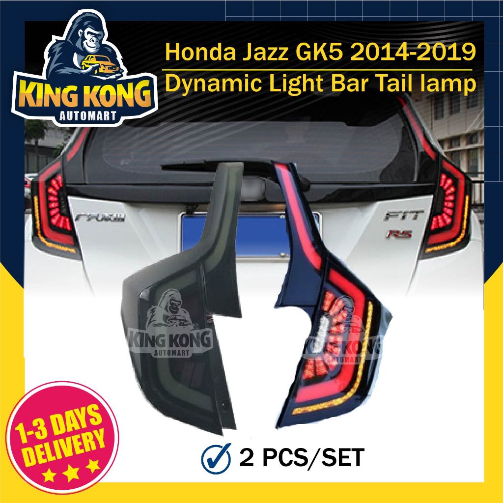 Honda Jazz GK5 2014 2019 Dynamic Light Bar Tail Lamp With Signal Running ( Smoke ) Shopee