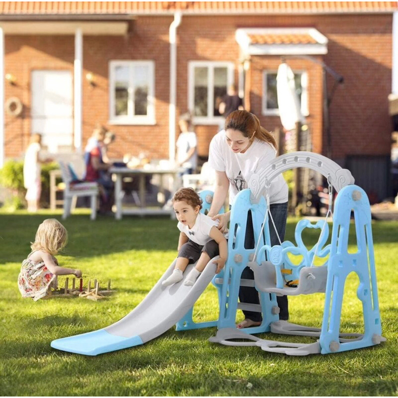 Mini Playground Set 3 in 1 Swing and Slide For Kids with Basketball ...