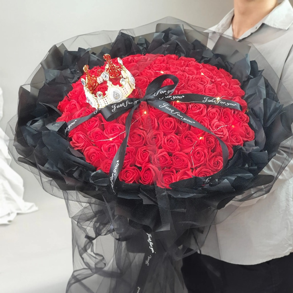 Soap Flower 33/52 Stalks Whispers of Romance Soap Rose Bouquet Wrapping ...