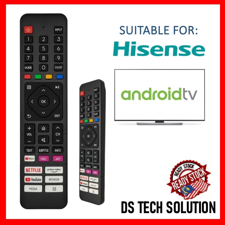 Hisense Smart Android TV remote Control with Netflix Youtube EN3C52 ...