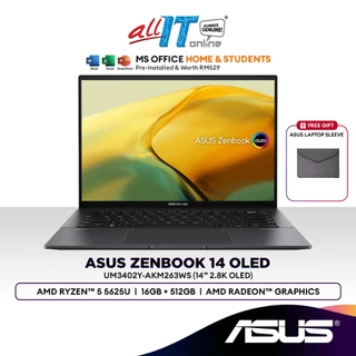 ASUS Zenbook 14 OLED UM3402Y-AKM263WS 14" Laptop (AMD Ryzen™ 5 5625U | 16GB | 512GB SSD | Radeon Graphics | H&S)