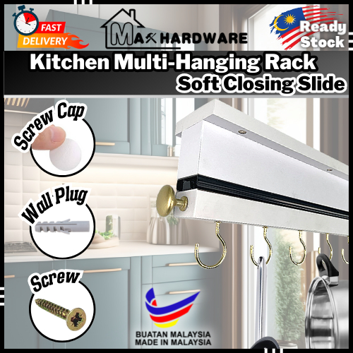Kitchen Pull Out Pan Hanging Rack Rak Kuali Dapur Tarik RAK RAIL ...